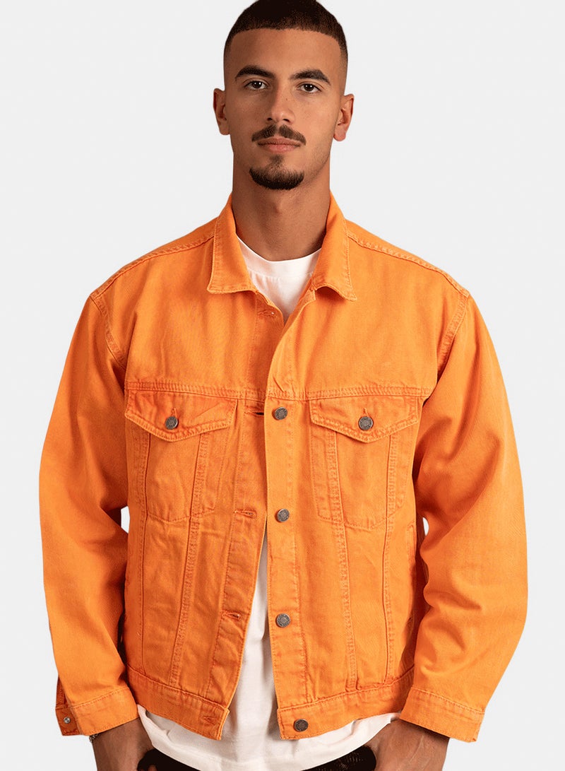 Orange Denim Jacket
