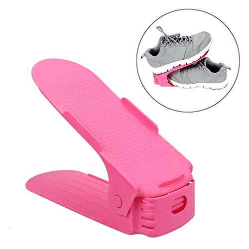 NYALKARAN Plastic Shoe Slots Organizer Space Saver Double Deck Shoe Rack Adjustable Shoe Slots for Closet Organization (Multicolor) (Pack of 8), Cm - Image 2