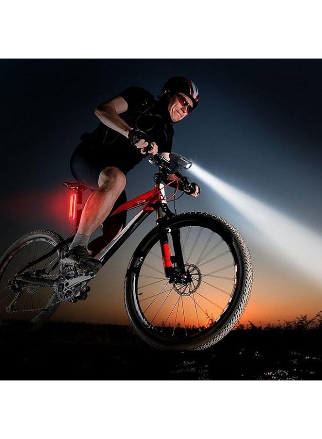 SKY-TOUCH SKYTOUCH USB Rechargeable Bike Light Set 320 Lumens Powerful Front and Rear Bike Accessories for Night Riding, Cycling Rear Headlight Reflectors for Kids, Road, Mountain Bike, Black - Image 5