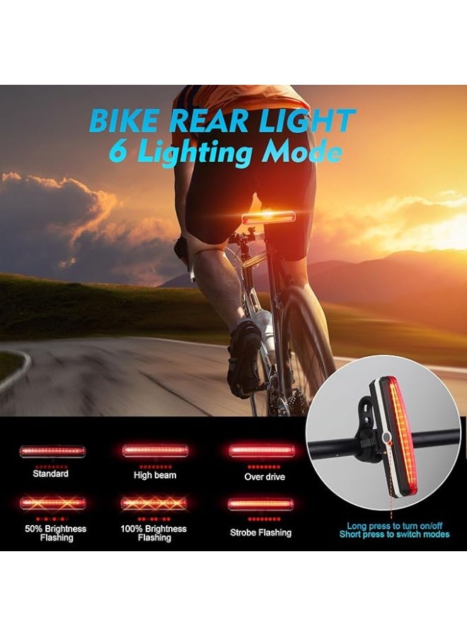 SKY-TOUCH SKYTOUCH USB Rechargeable Bike Light Set 320 Lumens Powerful Front and Rear Bike Accessories for Night Riding, Cycling Rear Headlight Reflectors for Kids, Road, Mountain Bike, Black - Image 4
