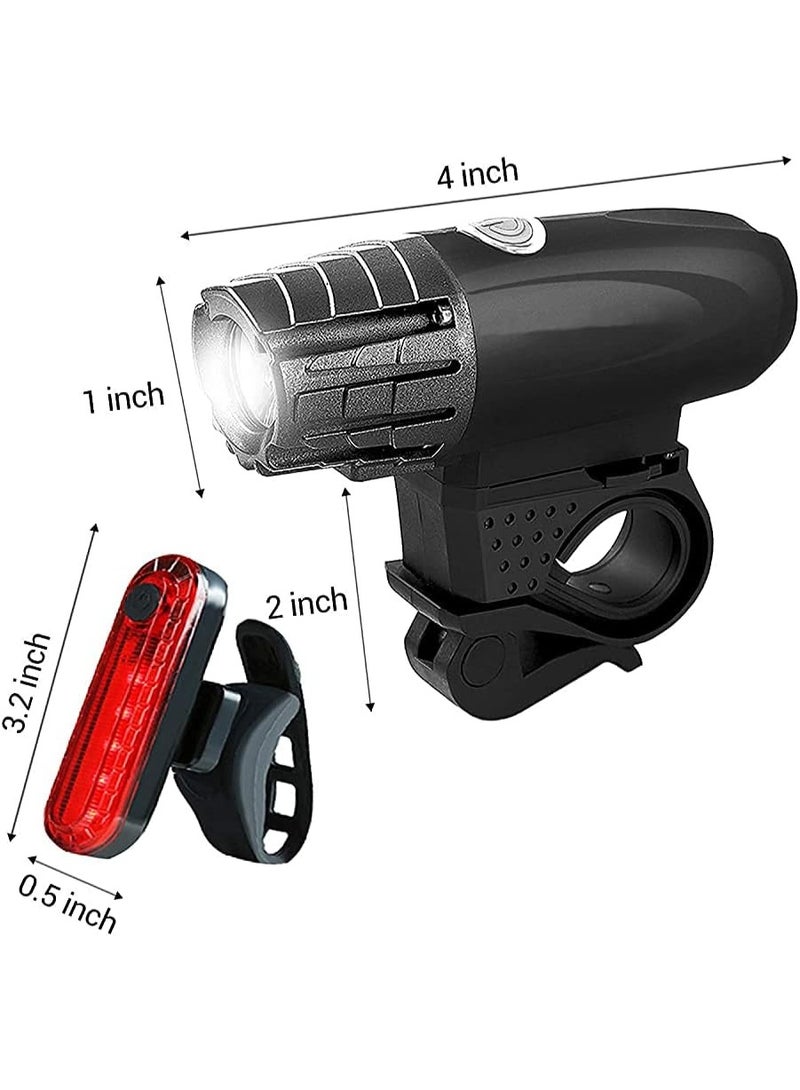 SKY-TOUCH SKYTOUCH USB Rechargeable Bike Light Set 320 Lumens Powerful Front and Rear Bike Accessories for Night Riding, Cycling Rear Headlight Reflectors for Kids, Road, Mountain Bike, Black - Image 2