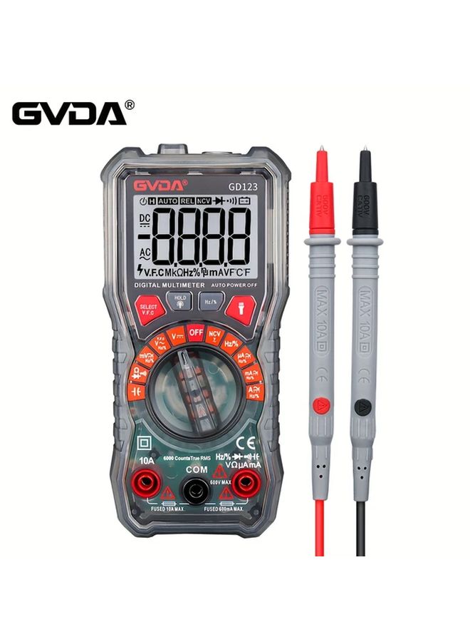GVDA GD123 Professional Auto Ranging Digital Multimeter AC DC Voltage Capacitance Tester - Image 2