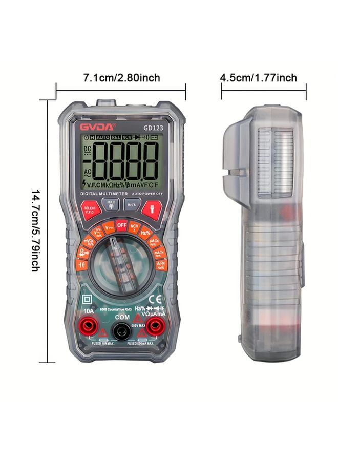 GVDA GD123 Professional Auto Ranging Digital Multimeter AC DC Voltage Capacitance Tester - Image 3
