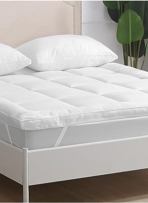 Dormit Collection Luxury Style Comfortable Mattress Topper 550 GSM Soft, Reliable And Extra Thick, White