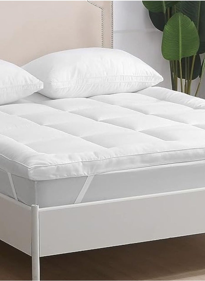Mercury Dormit Collection Luxury Style Comfortable Mattress Topper 550 GSM Soft, Reliable And Extra Thick, White 