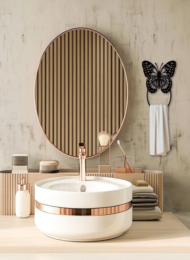 MAYJOYDIY Butterfly Metal Towel Ring Insects Hand Round Towel Holder Wall Decor Animal Towel Rack Wall Mounted for Kitchen Home Hanging Gifts Decoration - Image 4