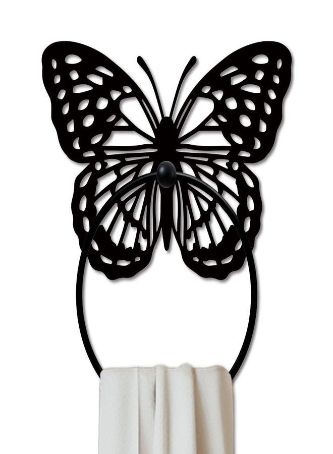 MAYJOYDIY Butterfly Metal Towel Ring Insects Hand Round Towel Holder Wall Decor Animal Towel Rack Wall Mounted for Kitchen Home Hanging Gifts Decoration - Image 1