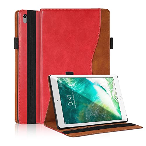 TIPOYOROO Case for iPad 6th/5th Generation 9.7 Inch iPad 2018/2017/iPad Air/iPad Air 2 Cover, Business Premium PU Leather Folio Stand Wallet Case for Apple iPad 9.7 inch Tablets - Red - Image 1
