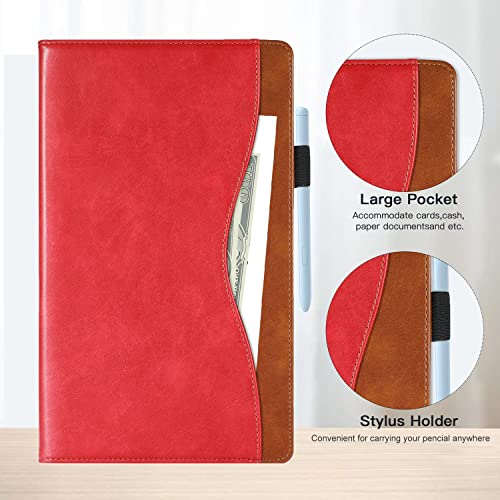 TIPOYOROO Case for iPad 6th/5th Generation 9.7 Inch iPad 2018/2017/iPad Air/iPad Air 2 Cover, Business Premium PU Leather Folio Stand Wallet Case for Apple iPad 9.7 inch Tablets - Red - Image 5