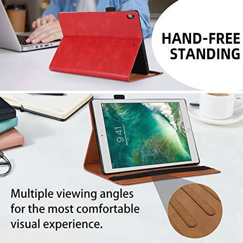 TIPOYOROO Case for iPad 6th/5th Generation 9.7 Inch iPad 2018/2017/iPad Air/iPad Air 2 Cover, Business Premium PU Leather Folio Stand Wallet Case for Apple iPad 9.7 inch Tablets - Red - Image 4