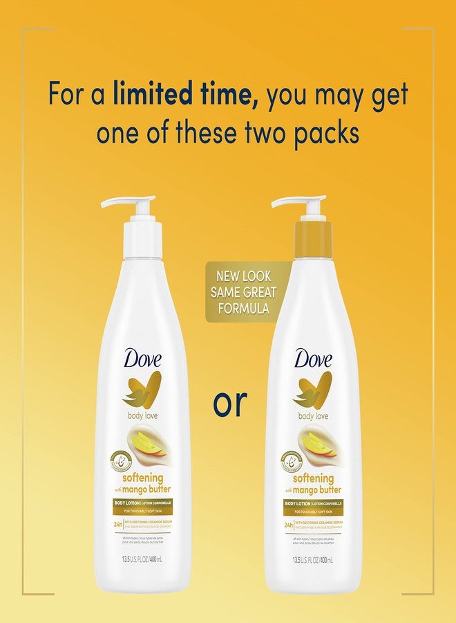 Dove Body Love Softening Body Lotion with Mango & Almond Pack of 3 For Touchably Soft Skin Butters Lotion for Dry Skin with Restoring Ceramide Serum 13.5 oz - Image 2