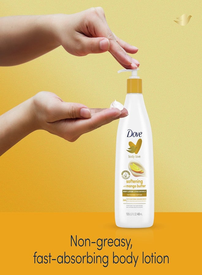 Dove Body Love Softening Body Lotion with Mango & Almond Pack of 3 For Touchably Soft Skin Butters Lotion for Dry Skin with Restoring Ceramide Serum 13.5 oz - Image 3