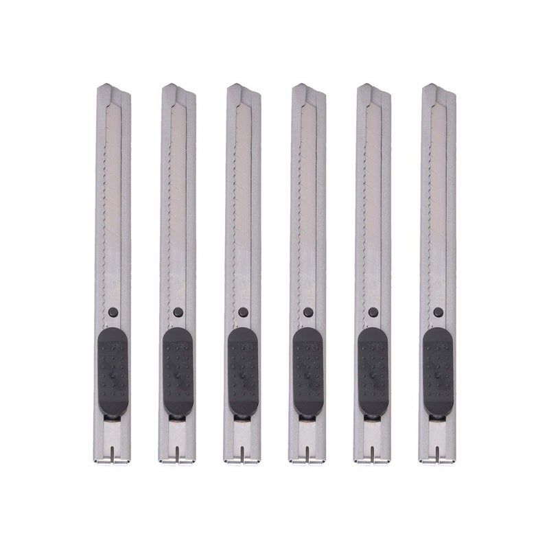 DLIEN Heavy Duty 9mm 6pc Cutter Knife Supplies Paper and Office Knife DIY Art Cutter Stationery for Cutting Papers Wallpapers Cardboard Vinyl Tapes etc with 10 Blades (pack of 7) - Image 1