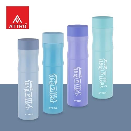 ATTRO Crazy 1000ml Water Bottle - Round Plastic Fridge Bottle - Airtight, Leak-Proof, BPA-Free, Freezer Safe Durable & Lightweight - Set of 4 Assorted - Ideal for Home & Office - Image 2