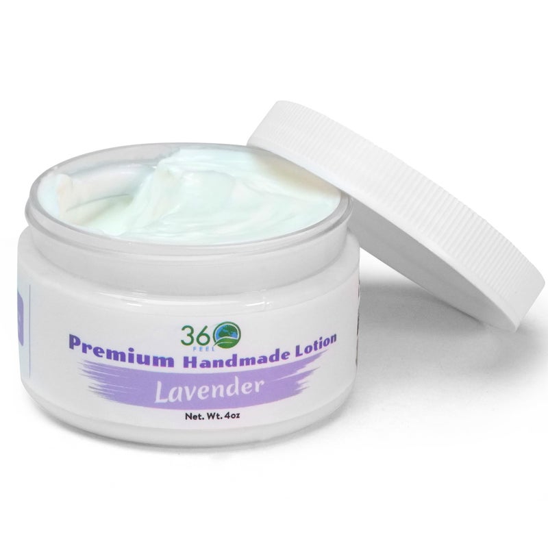 360Feel Lavender Body Lotion Hydrates with Coconut Olive Oil PlantBased NonGreasy Sensitive Skin All Day Use