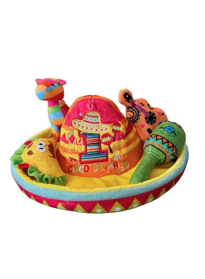 Genius Baby Toys My First Cinco de Mayo Toy - Hispanic Heritage Month Gift - Latin & Mexican Heritage Playset with Sombrero & 4 Sensory Toys (Taco, Maraca, Guitar, Donkey) - Colorful Keepsake Gift for Babies - Image 1