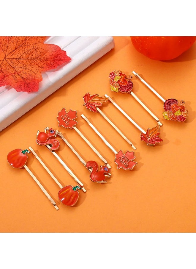 CEALXHENY - Thanksgiving Fall Hair Clips For Women Enamel Harvest Pumpkin Maple Leaf Turkey Hairpins Cute Autumn Holiday Hair Accessory Costume Party Favors Gifts - Image 1