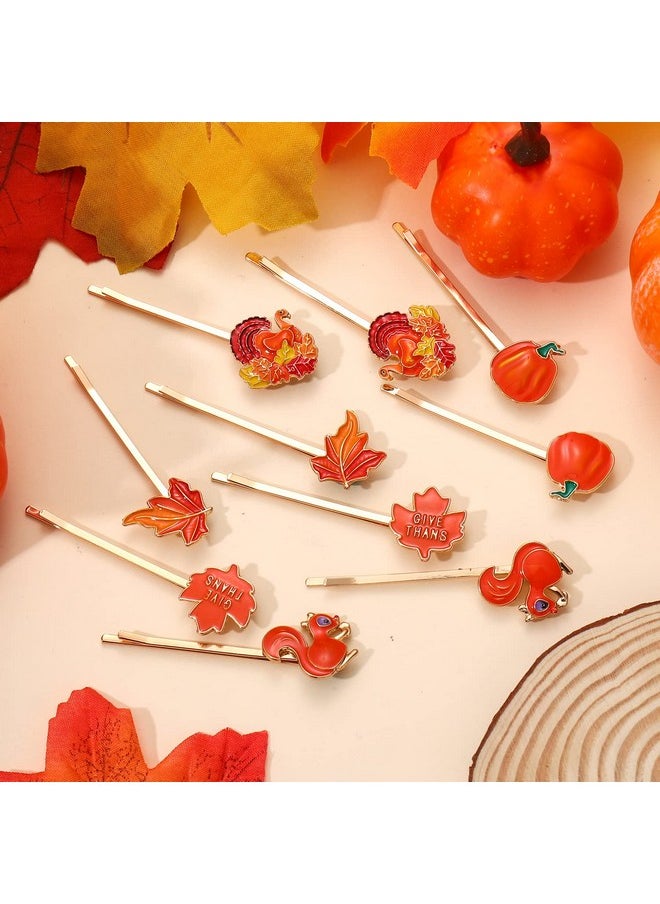 CEALXHENY - Thanksgiving Fall Hair Clips For Women Enamel Harvest Pumpkin Maple Leaf Turkey Hairpins Cute Autumn Holiday Hair Accessory Costume Party Favors Gifts - Image 1