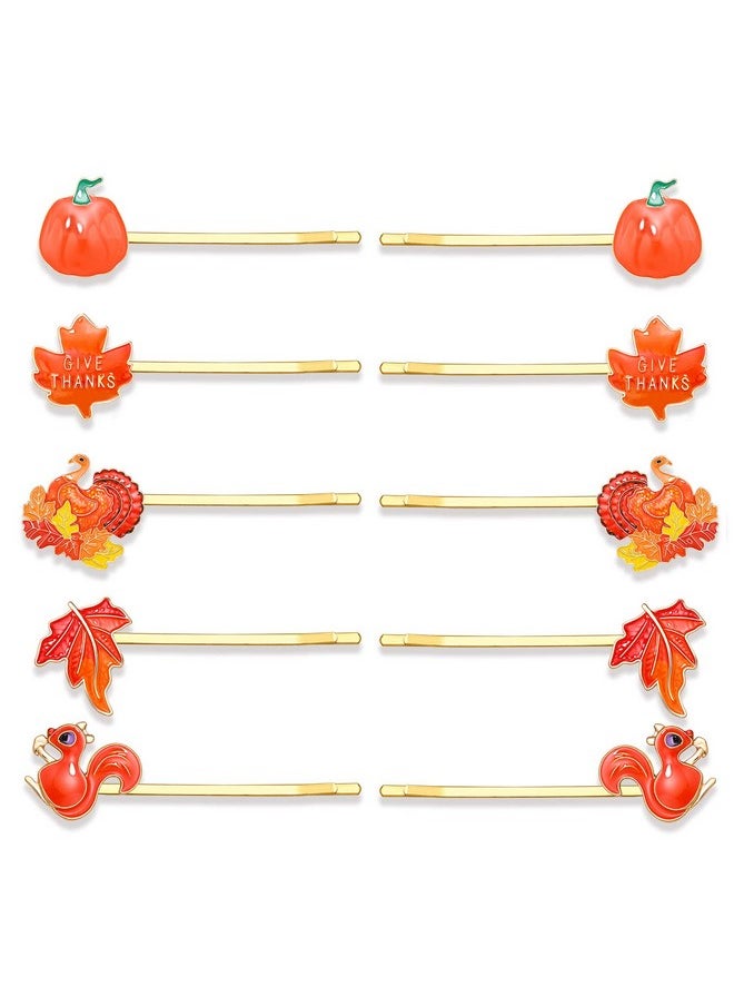 CEALXHENY - Thanksgiving Fall Hair Clips For Women Enamel Harvest Pumpkin Maple Leaf Turkey Hairpins Cute Autumn Holiday Hair Accessory Costume Party Favors Gifts - Image 1