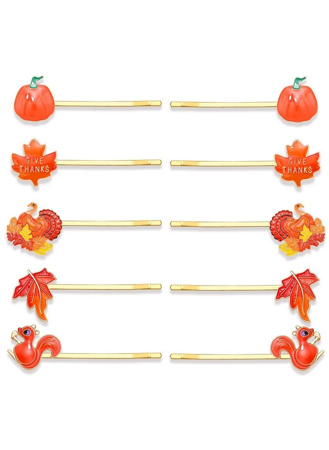 CEALXHENY - Thanksgiving Fall Hair Clips For Women Enamel Harvest Pumpkin Maple Leaf Turkey Hairpins Cute Autumn Holiday Hair Accessory Costume Party Favors Gifts - Image 1