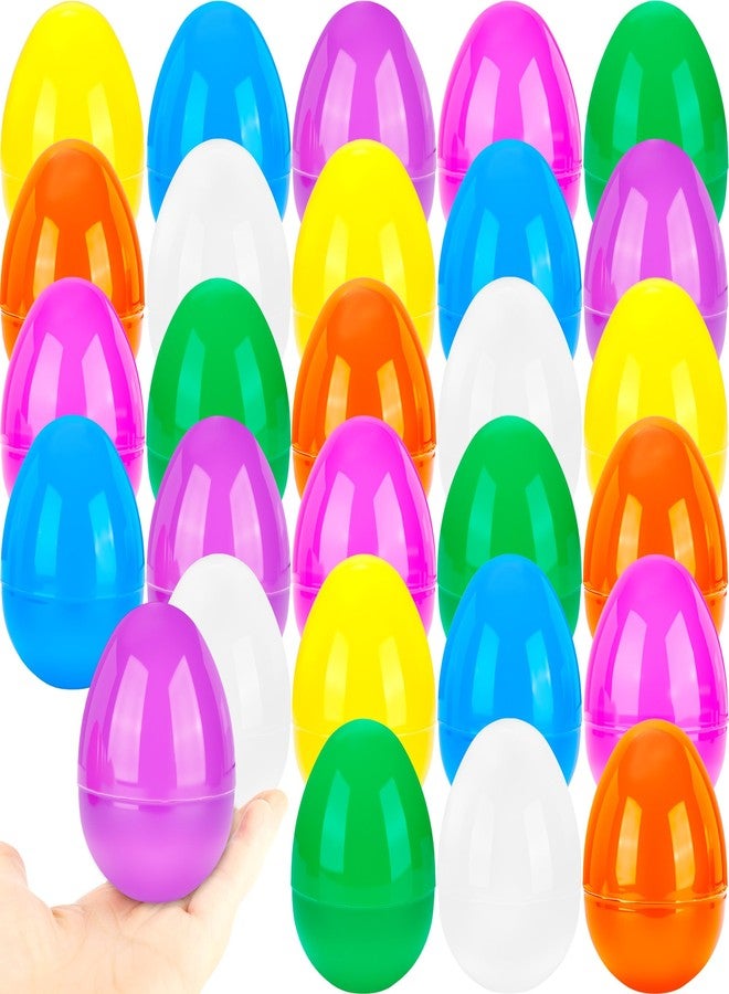 Haconba 28 Pack 4 Inch Plastic Easter Eggs Colorful Bright Large Fillable Egg Bulk for Easter Egg Hunt Party Supplies Basket Stuffers Classroom Prize, 7 Colors - Image 1