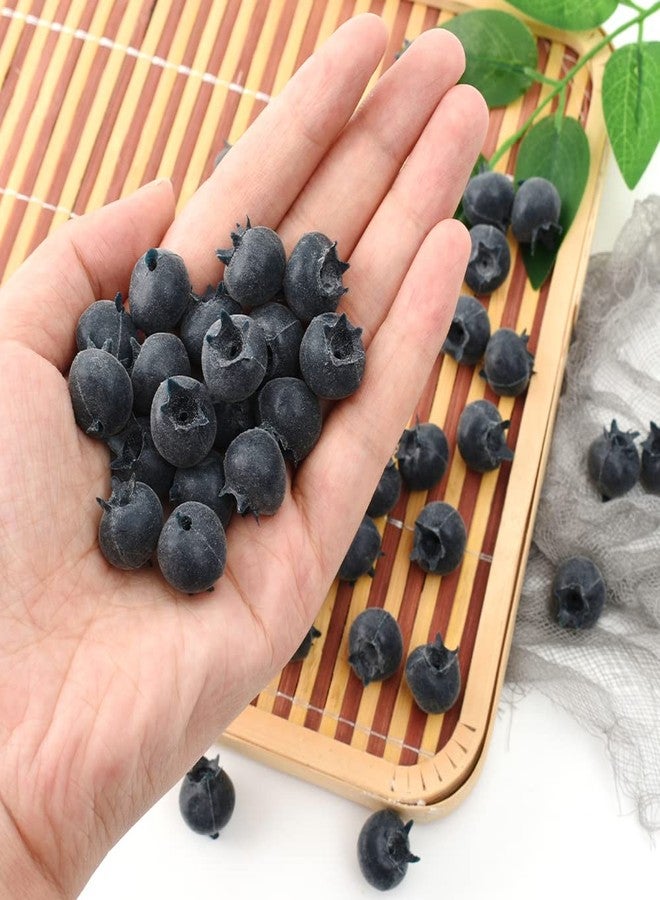 Luckforest Artificial Blueberry, 50Pcs Fake Blueberry Lifelike Blueberries Simulation Blue Berries Fake Fruit for DIY Craft Home Kitchen Cabinet Food Photography Props - Image 2