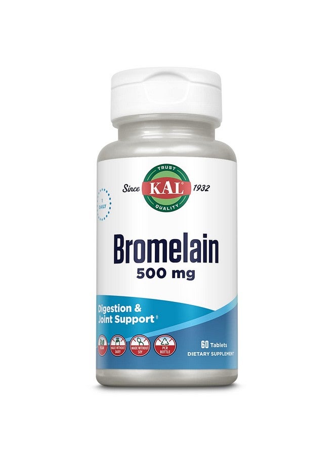 KAL Bromelain 500 Mg Digestion And Joint Support Supplement Digestive Enzymes Pineapple Extract Rapid Disintegration Vegan Made Without Dairy Or Soy Lab Verified 60 Servings 60 Tablets - Image 2
