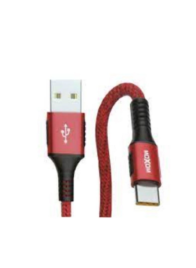 MOXOM - Usb ToType C Anti Cut Fabric Super Charging Cable 5A CC-82 - Image 1