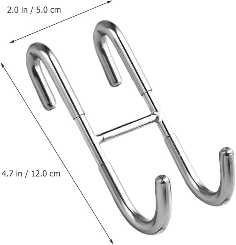 Luxshiny Stainless Steel Shower Door Hook Twin Curved Hooks Over Glass Bathroom Towel Holder Hanging Rack for Frameless Shower Door - Image 2