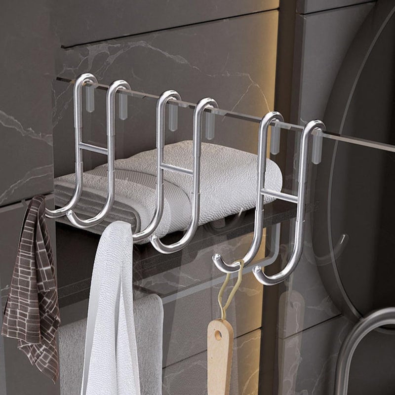 Luxshiny Stainless Steel Shower Door Hook Twin Curved Hooks Over Glass Bathroom Towel Holder Hanging Rack for Frameless Shower Door - Image 4