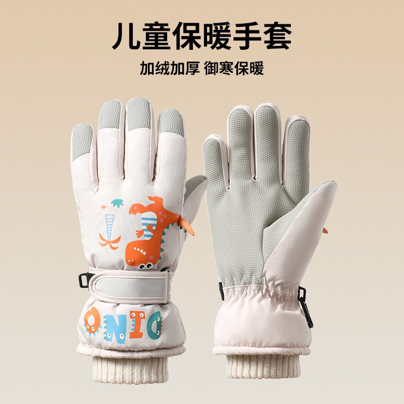 Kids 8-12 Cartoon Waterproof Warm Ski Gloves Et 11003m colors (5-10 years old) 