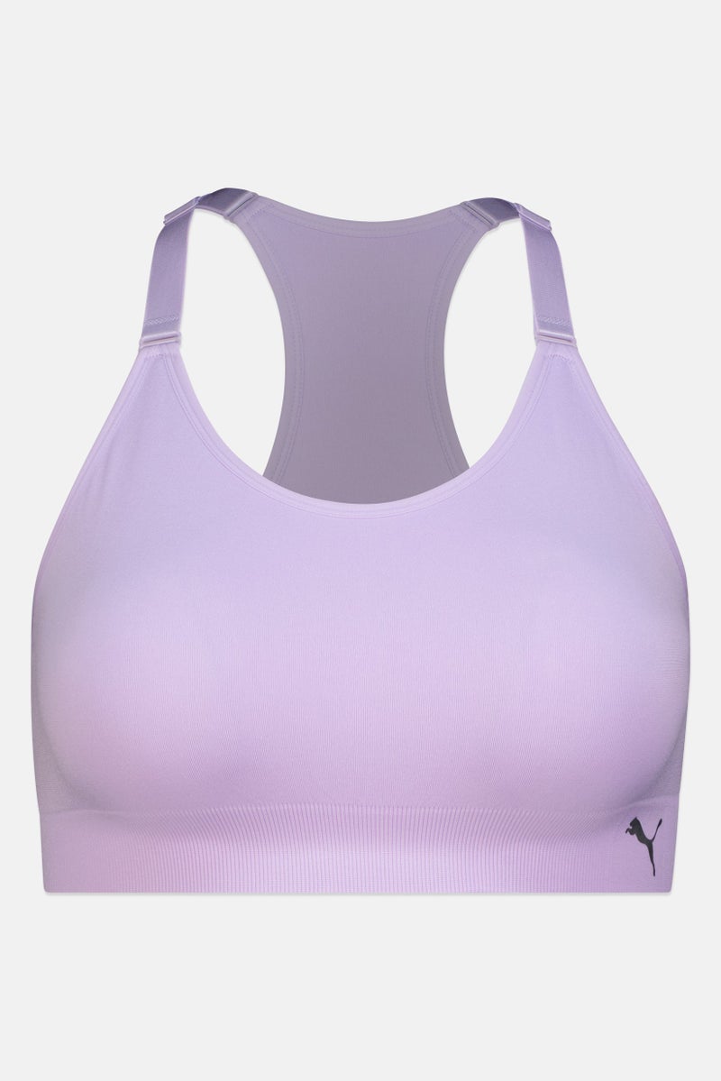 PUMA Women Plus Size Lightly Padded Training Sports Bra, Purple - Image 2