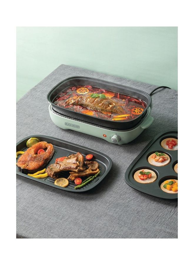 BLACK+DECKER Multifunction Grill 1400 W GMF1400-B5 Green/Black - Image 3