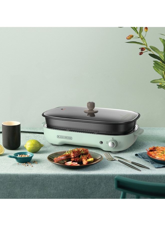 BLACK+DECKER Multifunction Grill 1400 W GMF1400-B5 Green/Black - Image 2
