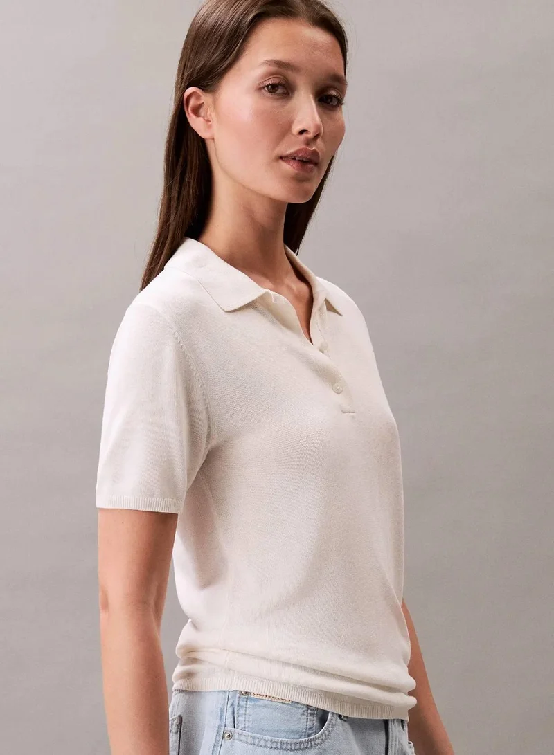 Calvin Klein Tofu Fine Gauge Viscose Polo for Women | Best Price UAE