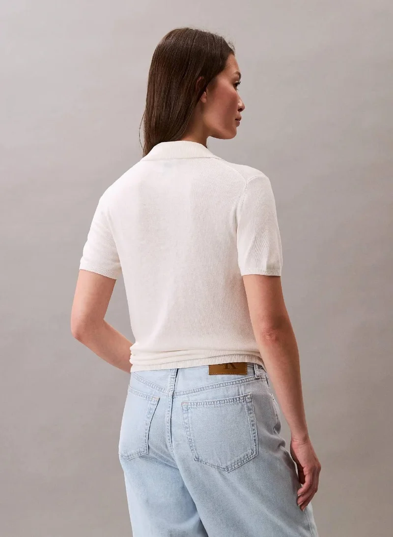 Calvin Klein Tofu Fine Gauge Viscose Polo for Women | Best Price UAE