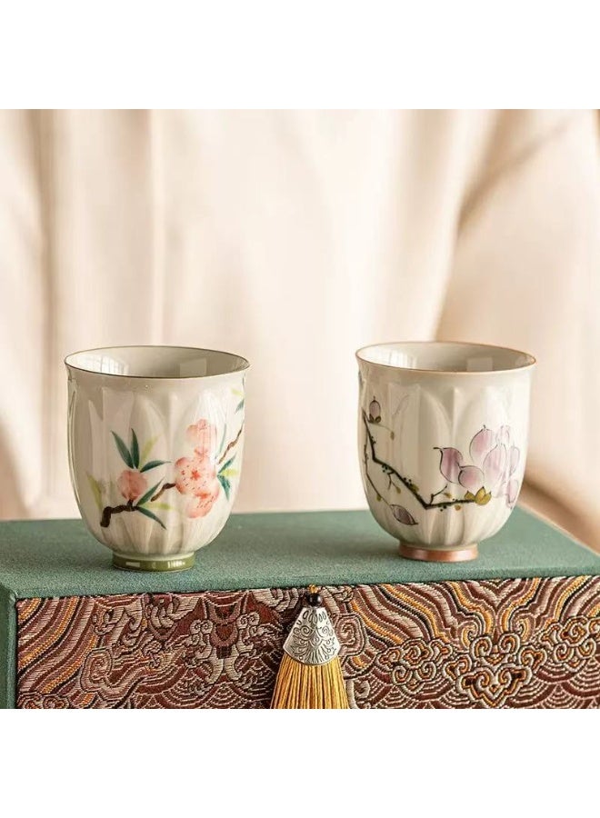 ROOMTONE Espresso Cups Coffee Cups Mugs Handmade 2 pcs Tea Cups 90ml With Multicolour Gift Box Cups for Turkish Tea Cappuccino Latte - Image 2