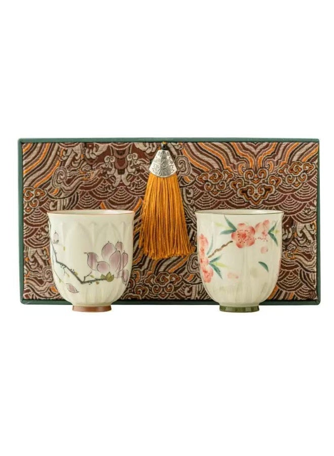 ROOMTONE Espresso Cups Coffee Cups Mugs Handmade 2 pcs Tea Cups 90ml With Multicolour Gift Box Cups for Turkish Tea Cappuccino Latte - Image 4