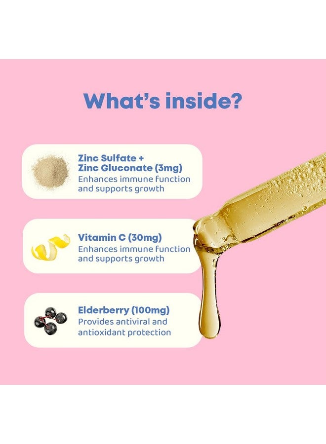 JoySpring ZincBerry - Kids Zinc & Vitamin Supplement (2 fl oz) Immune Support Drops - Liquid Zinc for Kids 2-16+ Years - Zinc Kids, Toddlers & Children Will Love Its Elderberry Extract Flavor - Image 3