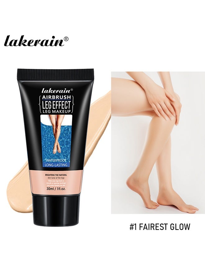 lakerain Leg Makeup 30ml - Waterproof No Transfer, Leg Vein Cover up Makeup for Varicose Veins Waterproof Black Skin, Leg and Body Scar Cover up Makeup for Tattoo Cover Up (#01) - Image 1
