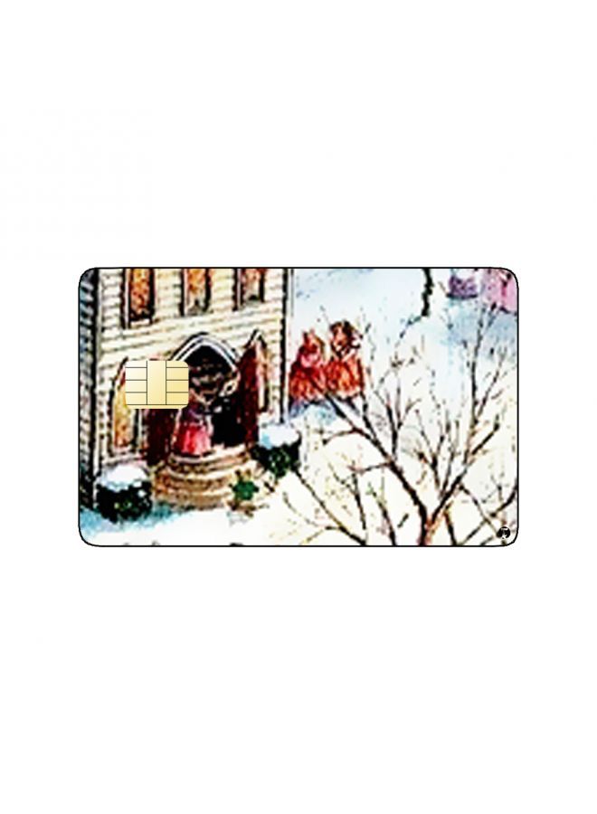 RKN PRINTED BANK CARD STICKER Beuatiful Houses Drawing In Winter - Image 2