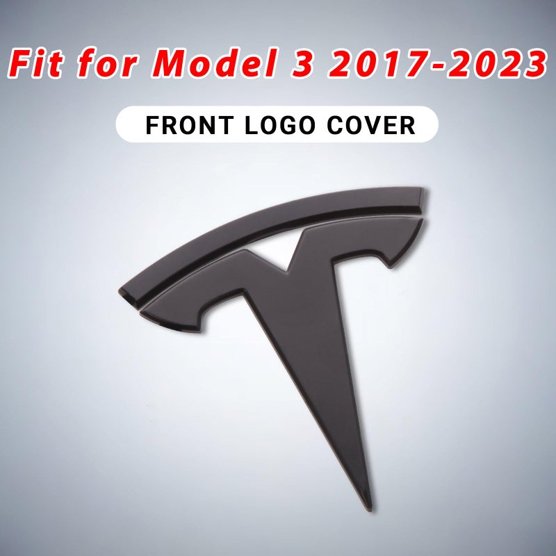 Nanaholy Emblem Accessories for Tesla Model 3 Logo Sticker 2023 2022-2017 Model 3 Decals (Black) - Image 2