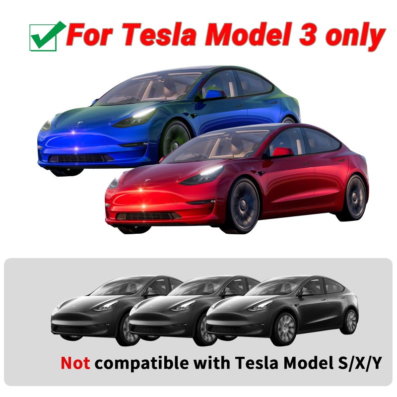 Nanaholy Emblem Accessories for Tesla Model 3 Logo Sticker 2023 2022-2017 Model 3 Decals (Black) - Image 5
