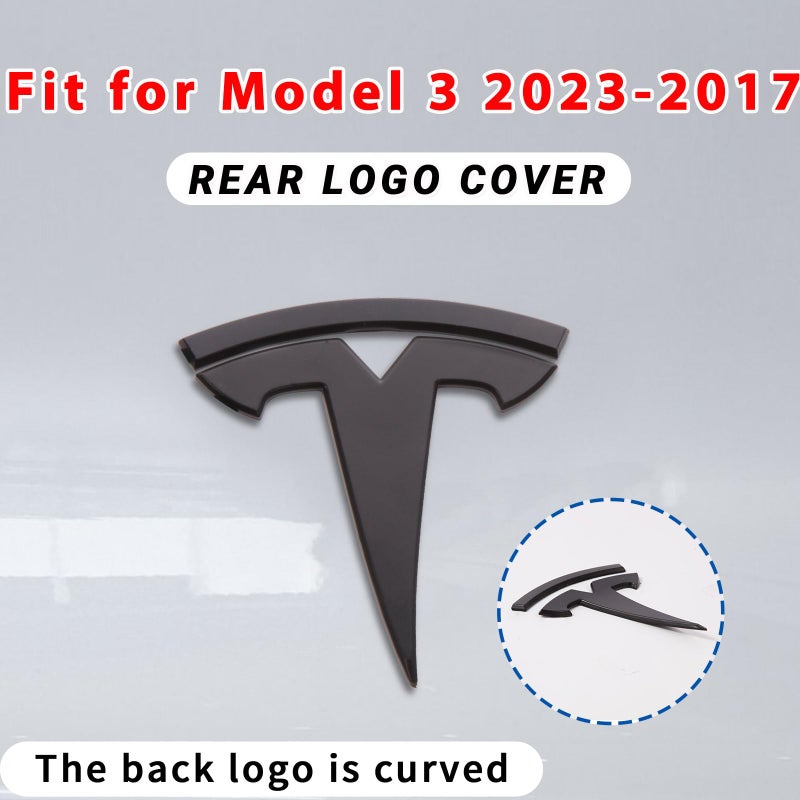 Nanaholy Emblem Accessories for Tesla Model 3 Logo Sticker 2023 2022-2017 Model 3 Decals (Black) - Image 3