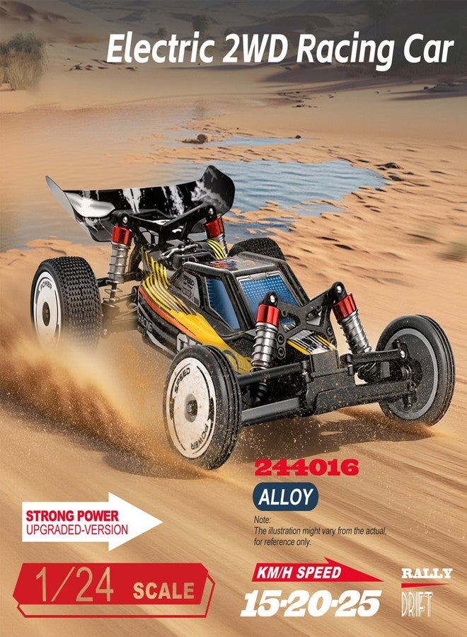 GoolRC WLtoys 244016 RC Cars, 2.4GHz 1:24 Scale Remote Control Car, 2WD 25KPH High Speed Racing Car, Off Road RC Buggy with 2 Batteries - Image 2