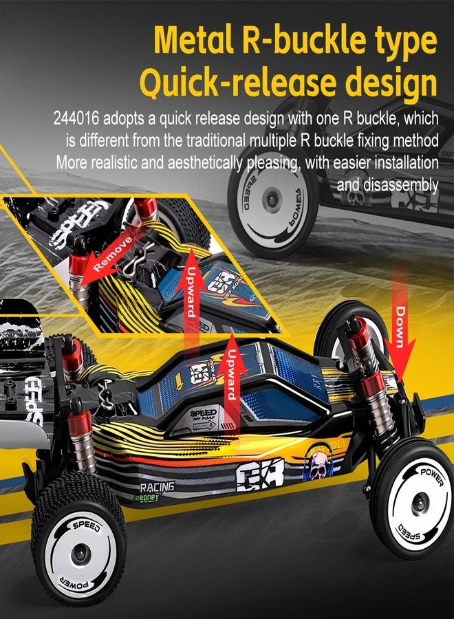GoolRC WLtoys 244016 RC Cars, 2.4GHz 1:24 Scale Remote Control Car, 2WD 25KPH High Speed Racing Car, Off Road RC Buggy with 2 Batteries - Image 5