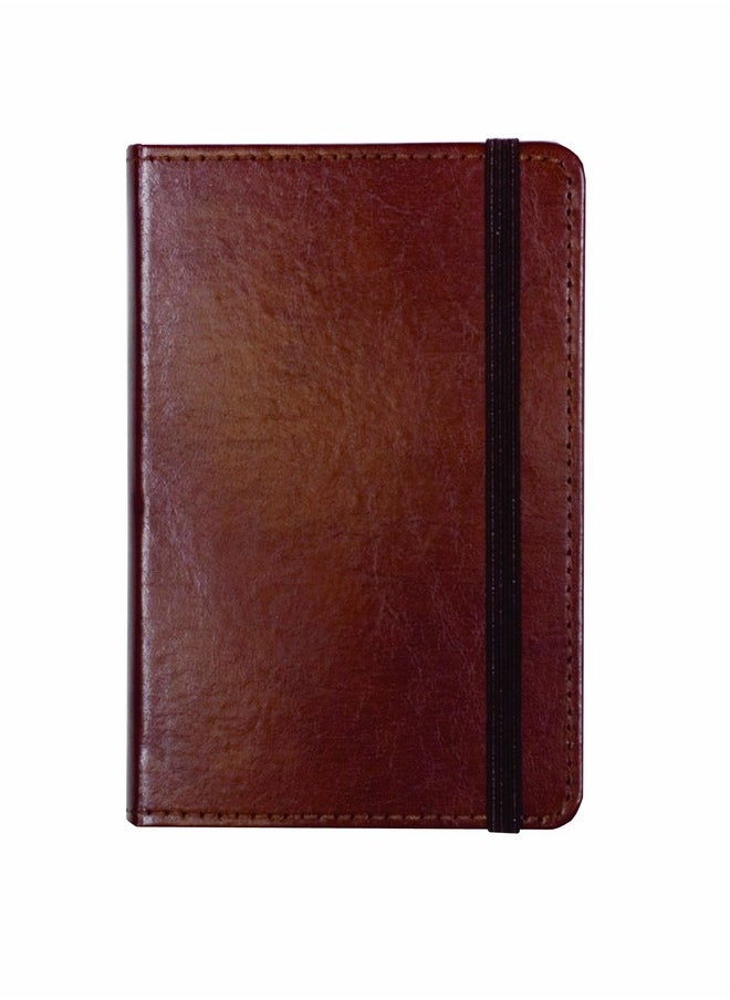 C.R. Gibson C.R. Gibson Genuine Bonded Leather Journal, By Markings, Smyth Sewn Binding, 192 Ivory Colored Ruled Pages, Pocket On Inside Back Cover, Measures 3.5" x 5.5" - Small Brown (MJ3-4792)  - Image 1