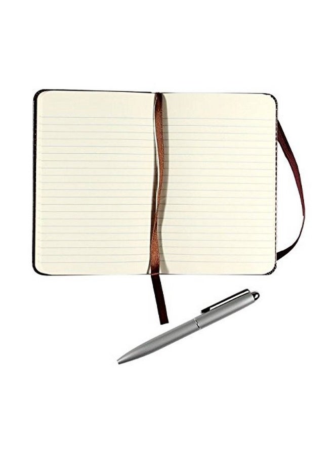 C.R. Gibson C.R. Gibson Genuine Bonded Leather Journal, By Markings, Smyth Sewn Binding, 192 Ivory Colored Ruled Pages, Pocket On Inside Back Cover, Measures 3.5" x 5.5" - Small Brown (MJ3-4792)  - Image 2