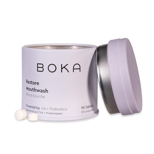 Boka Travel Size Mouthwash Tablets Hydroxyapatite Fluoride Free Alcohol Free Chewable Tablets to Freshen Breath 90 Pcs Mint