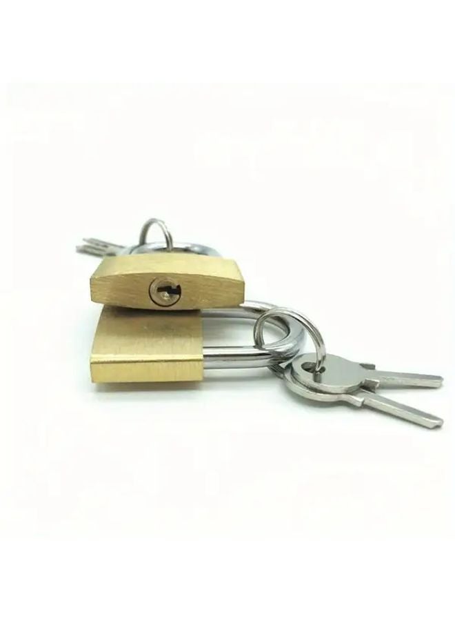 2Pcs Solid Brass Padlocks with Keys Mini Metal Locks for Luggage Backpacks Toolboxes - Image 1